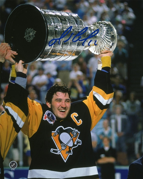 Mario Lemieux Signed 8x10" Photo Unframed Photo Pittsburgh Penguins Black Raise Cup-V