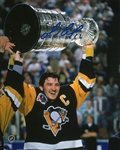 Mario Lemieux Signed 8x10" Photo Unframed Photo Pittsburgh Penguins Black Raise Cup-V