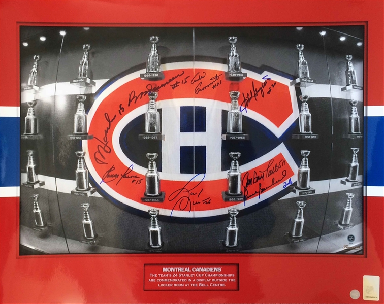 Montreal Canadiens 8 Signed 16x20" Unframed Photo Cups Outside Dressing Room