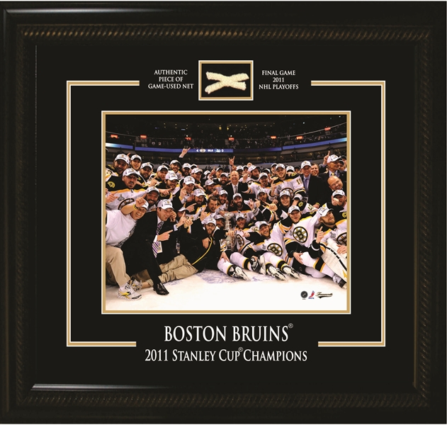Boston Bruins Framed 8x10" Photo Photo Etched Mat with Stanley Cup Net