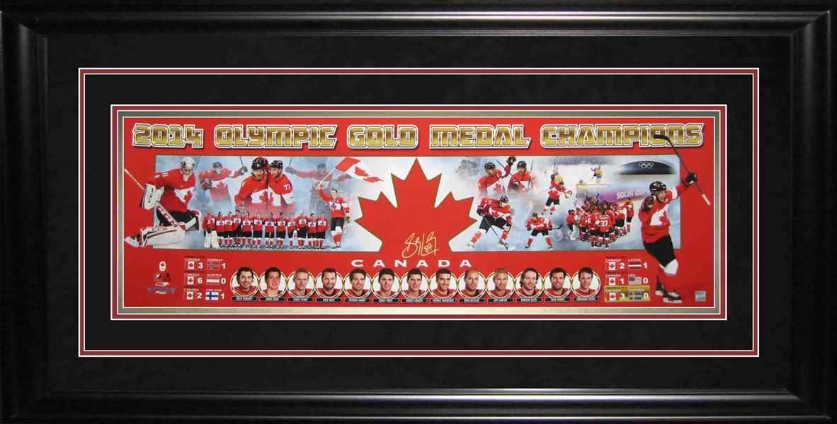 Sidney Crosby Signed 12x36 Panorama Team Canada 2014 Gold Medal Collage