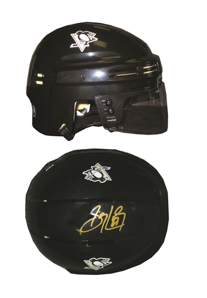 Sidney Crosby Signed Mini Helmet Penguins Black