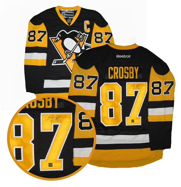 Sidney Crosby Signed Jersey Replica Penguins Black Reebok 16-17