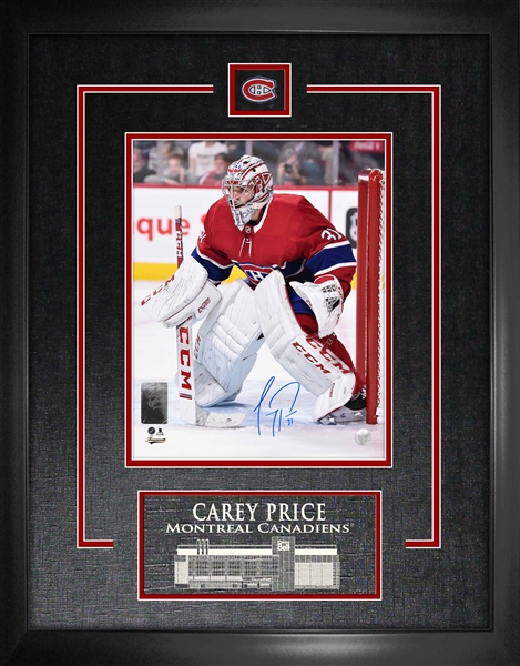 Carey Price Signed 8x10 Etched Mat Canadiens Action
