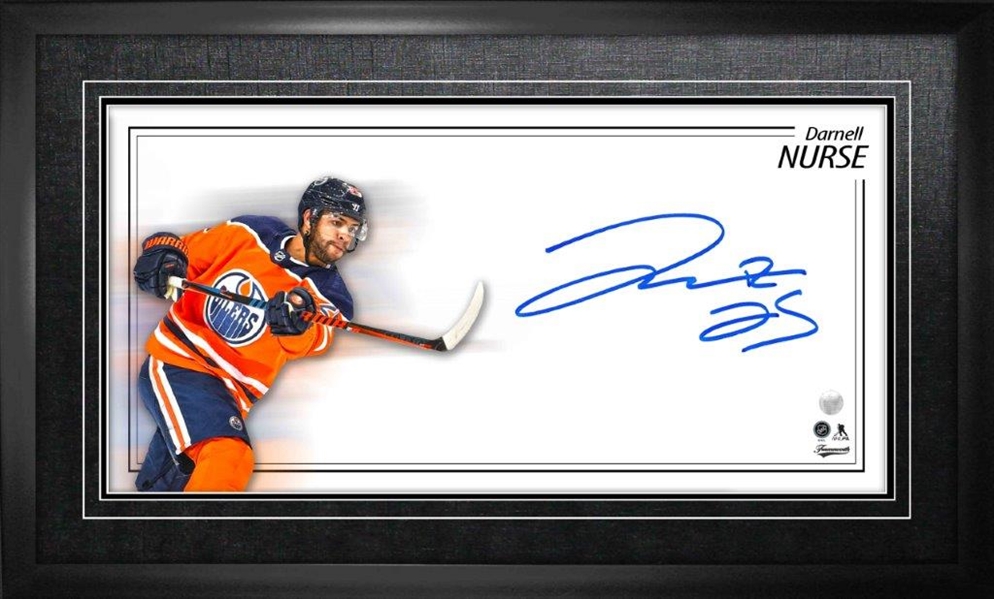 Darnell Nurse Signed 8x16 Framed Oilers Oversize Autograph