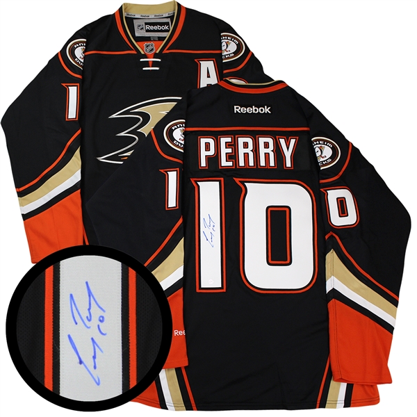 Corey Perry, Signed Jersey Ducks Black Replica 2016-17 Reebok