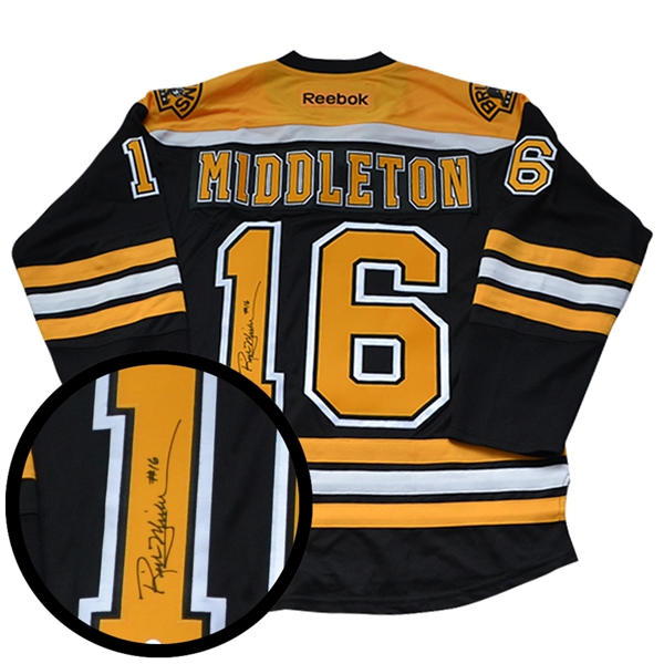 Rick Middleton, Signed Jersey Bruins Black Replica 2016-2017 Reebok