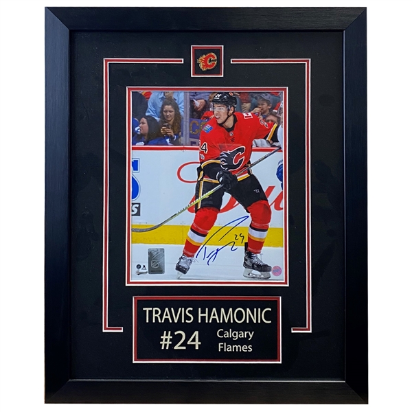 Travis Hamonic Signed Calgary Flames 8x10 Framed