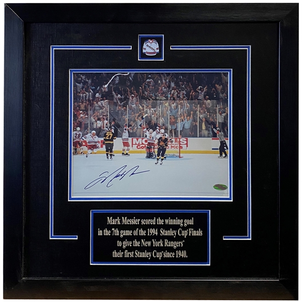 Mark Messier Signed New York Rangers 1994 Stanley Cup Finals Framed 9.5x7.5 Photo