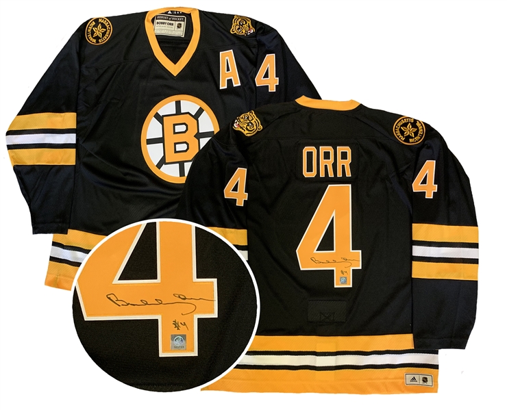 Bobby Orr, Signed Jersey Bruins Black Vintage Adidas 1975-1976