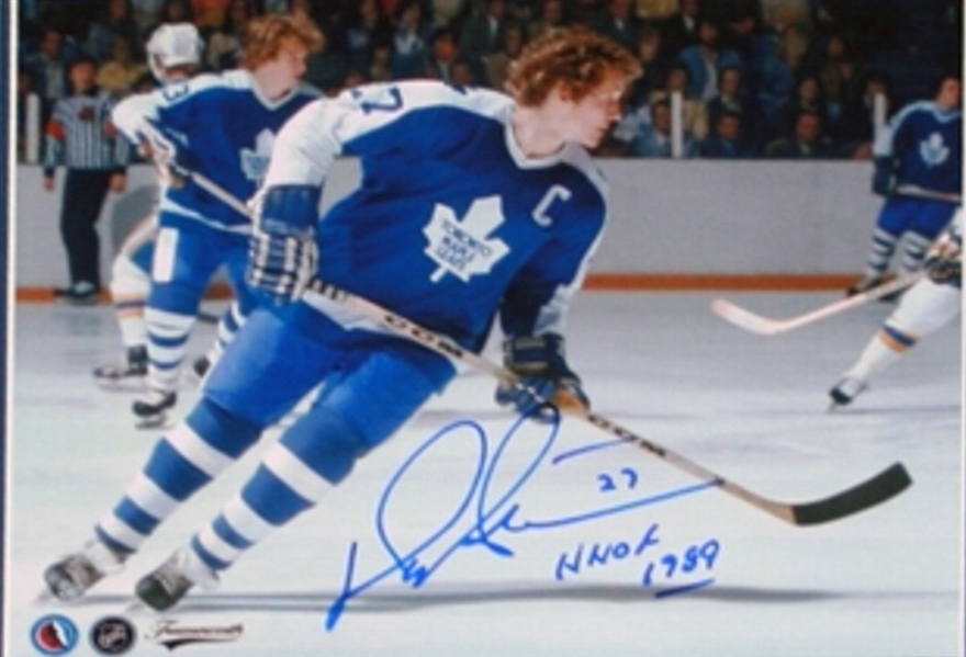 Darryl Sittler, Signed 8x10 Unframed Leafs Blue