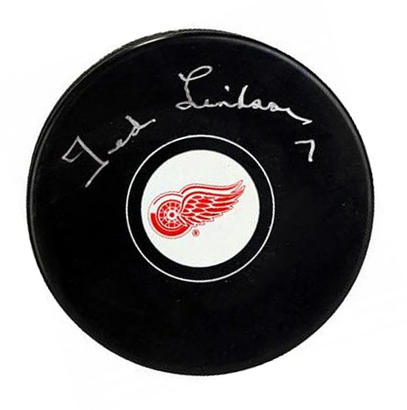 Ted Lindsay, Signed Puck Red Wings