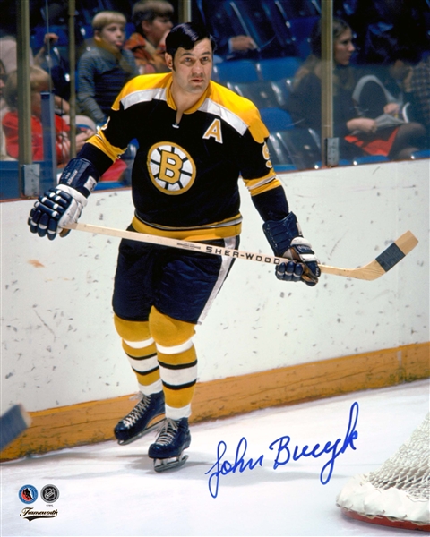 Johnny Bucyk, Signed 8x10 Unframed Bruins Black