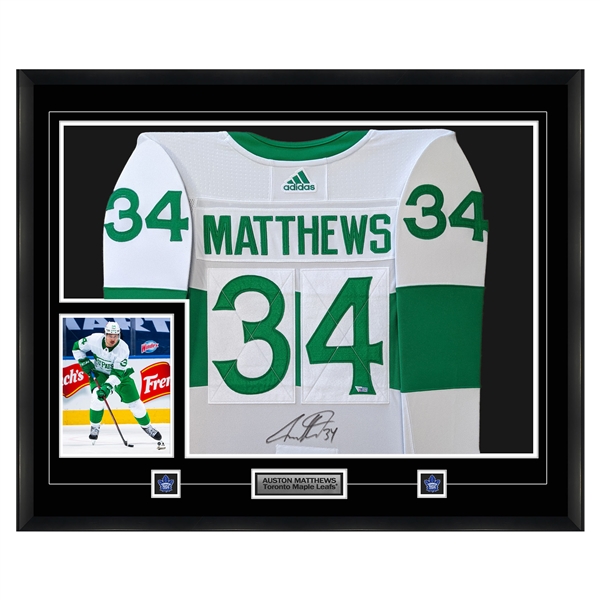 Auston Matthews Autographed Framed Toronto St. Pats Adidas Auth. Jersey