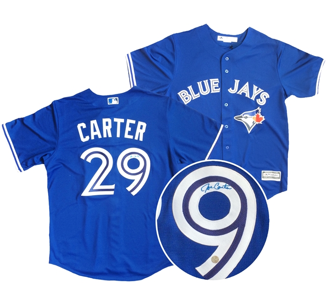 Joe Carter Signed Jersey Blue Jays Blue Majestic