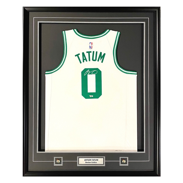 Jason Tatum Signed Framed Boston Celtics Jersey