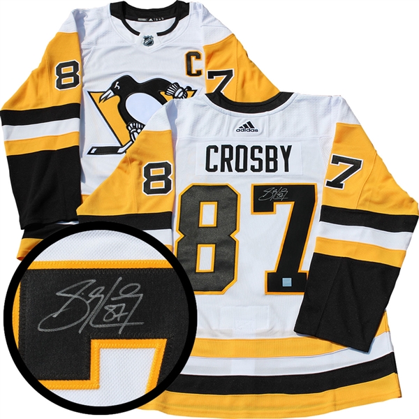 Sidney Crosby, Signed Jersey Penguins White Pro 2017-2019 Adidas
