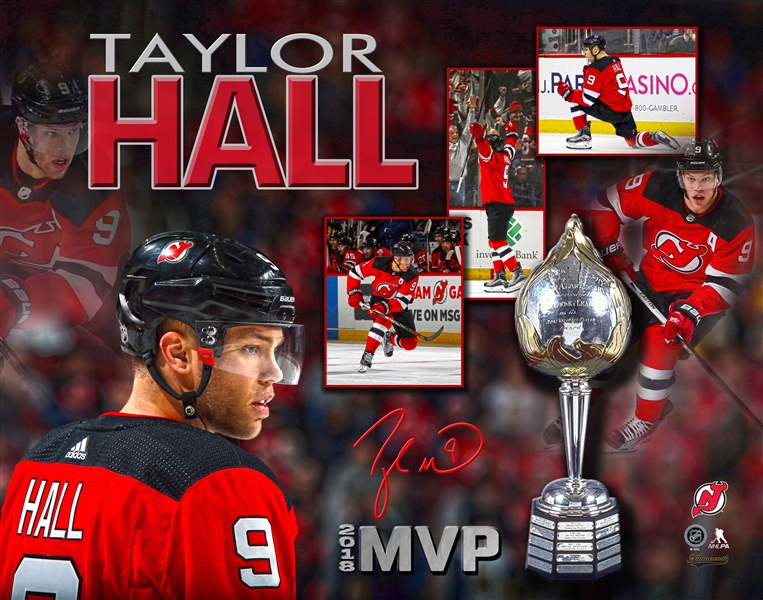 Taylor Hall, Signed 11x14 Unframed Devils MVP 2018 Collage