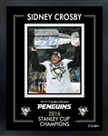 Sidney Crosby Signed 8x10 Framed PhotoGlass 2016 Stanley Cup Penguins (Limited Edition of 87)