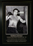 George Chuvalo Signed Framed 16x20 Punching Bag Black and White Photo