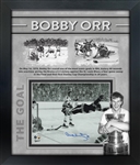Bobby Orr Signed 11x14 The Goal Framed with PHOTOGLASS