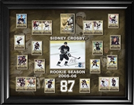 Sidney Crosby Signed 8x10 Framed with Rookie Season Cards (Limited Edition of 87)