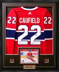 Cole Caufield Signed Jersey Framed Canadiens Red Adidas with 8x10-H 