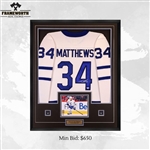 Auston Matthews Signed Jersey Framed Toronto Maple Leafs White Fanatics