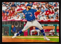 Alek Manoah Toronto Blue Jays Signed Framed 20x29 Pitching Canvas