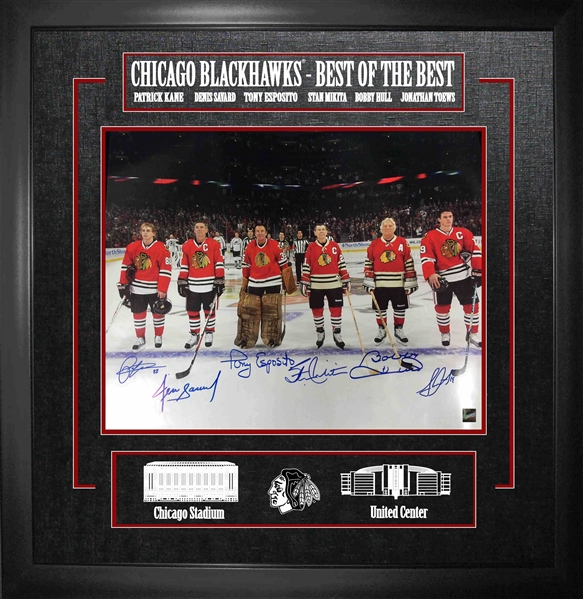 A Group of Chicago Blackhawks Signed Autograph Items (Including Bobby Hull, Stan  Mikita and Tony Esposito)