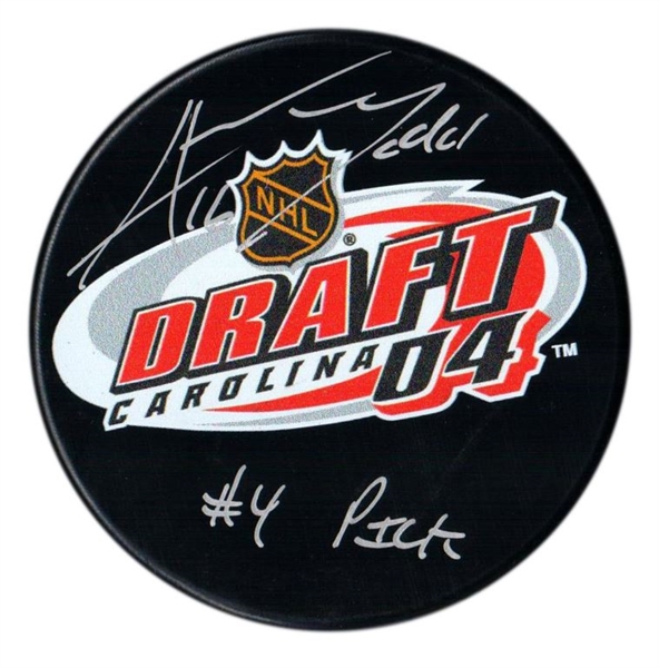 Andrew Ladd (Chicago Blackhawks) - Signed 2004 NHL Draft Inscribed #4 Pick Puck 