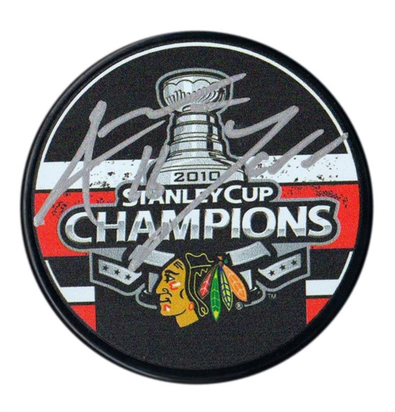 Andrew Ladd - Signed Chicago Blackhawks 2010 Stanley Cup Champions Puck