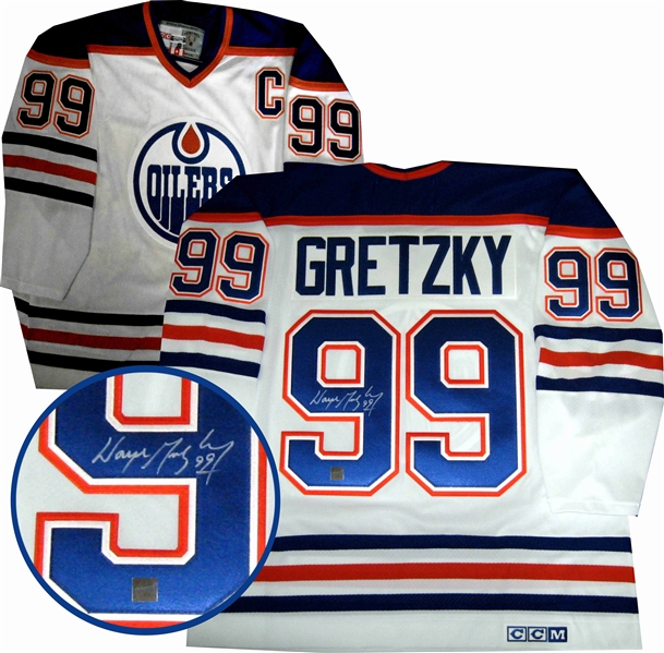 Wayne Gretzky Signed Authentic Edmonton Oilers White CCM Jersey