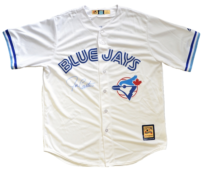 Joe Carter - Signed Toronto Blue Jays White Majestic Jersey 