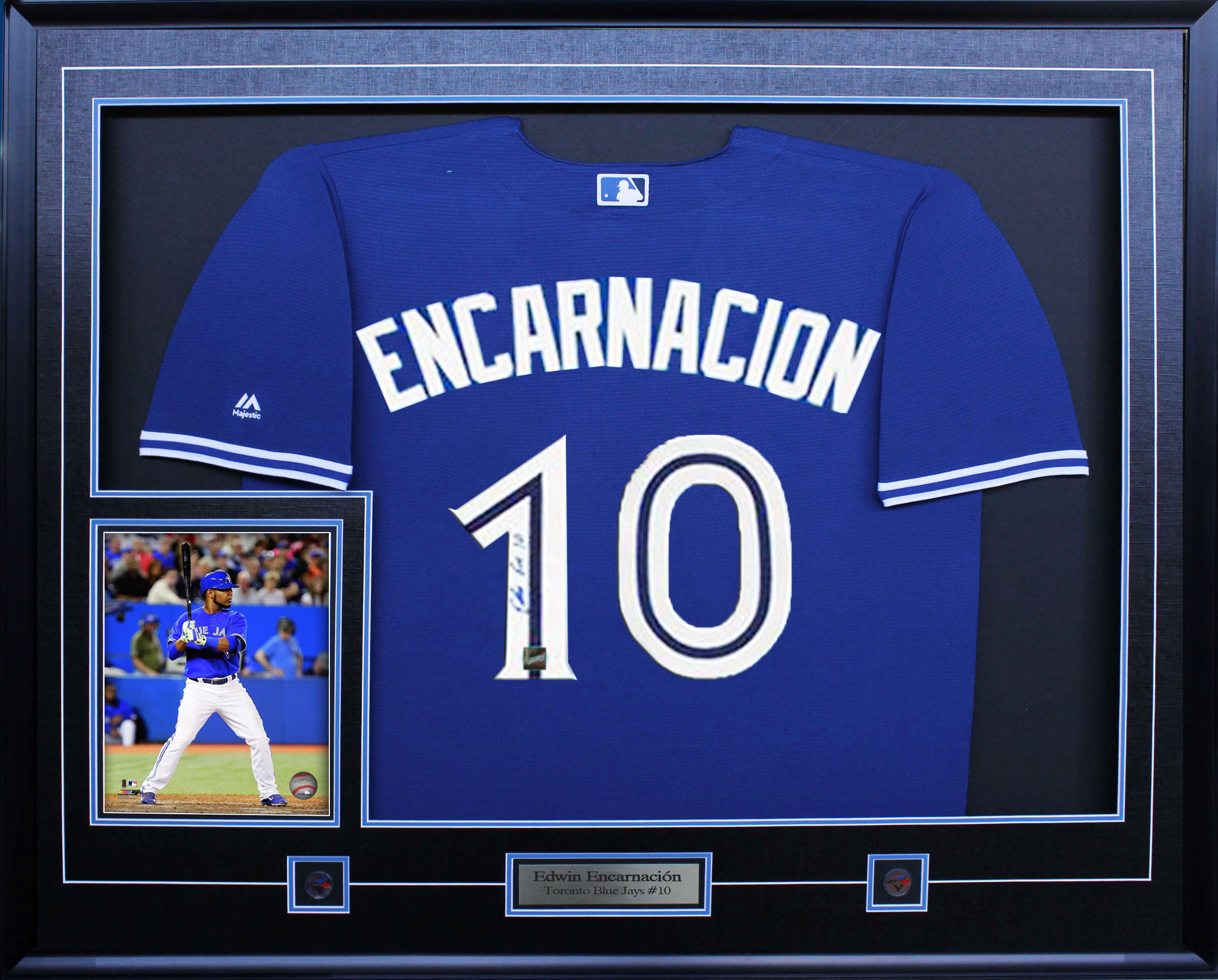 Edwin Encarnacion- Blue Jays Majestic baseball replica jersey signed