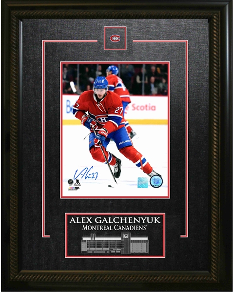 Alex Galchenyuk - Signed & Framed 8x10 Etched Mat - Montreal Canadiens Red Action