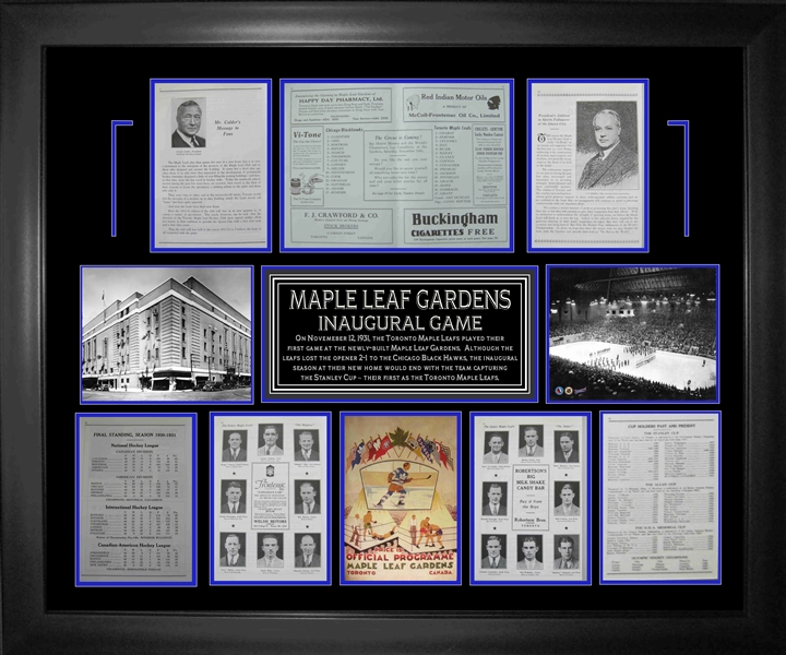 Maple Leaf Gardens - Framed Inaugural Game Program Collage