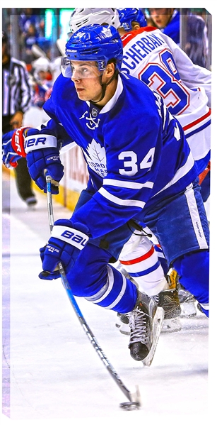 Auston Matthews - 14x28" Toronto Maple Leafs Canvas 