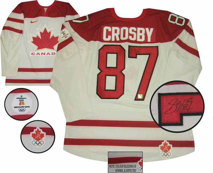 Sidney Crosby - Signed Game Model Team Canada White 2010 Olympics Jersey 