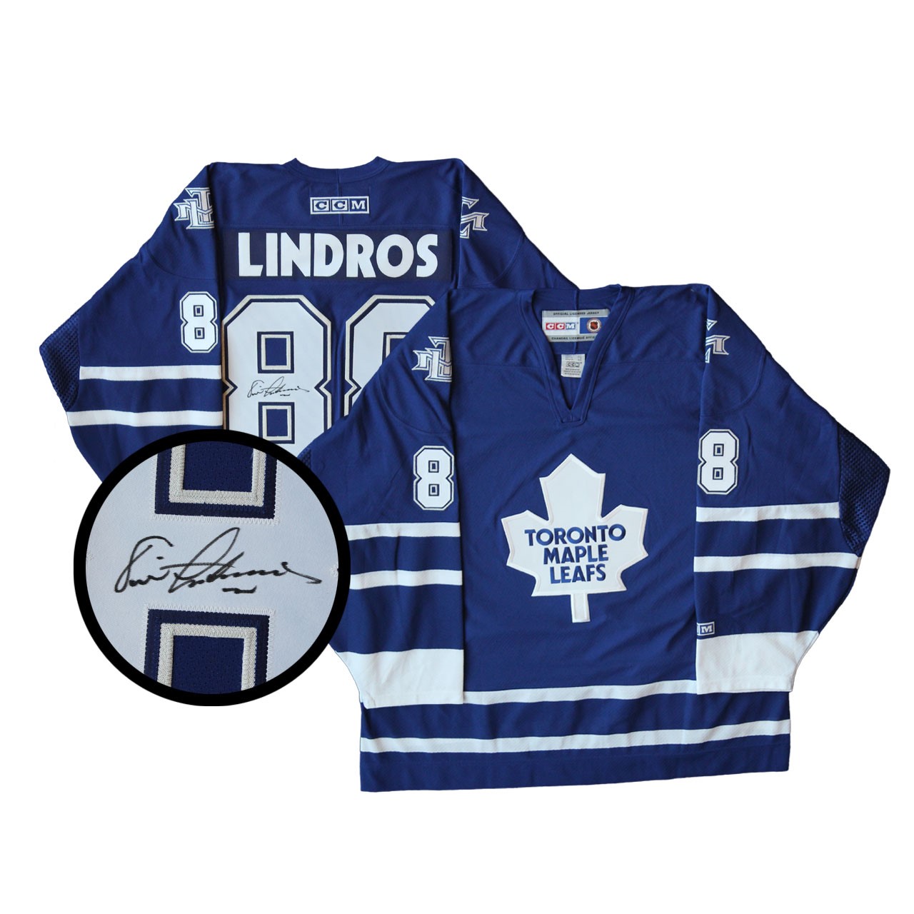 ERIC LINDROS Signed White Toronto Maple Leafs Jersey - NHL Auctions