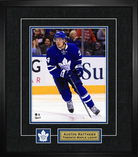 Auston Matthews - 13x15 Photo and Logo Frame Maple Leafs