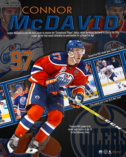Connor McDavid - 16x20 Career Collage Oilers Captain