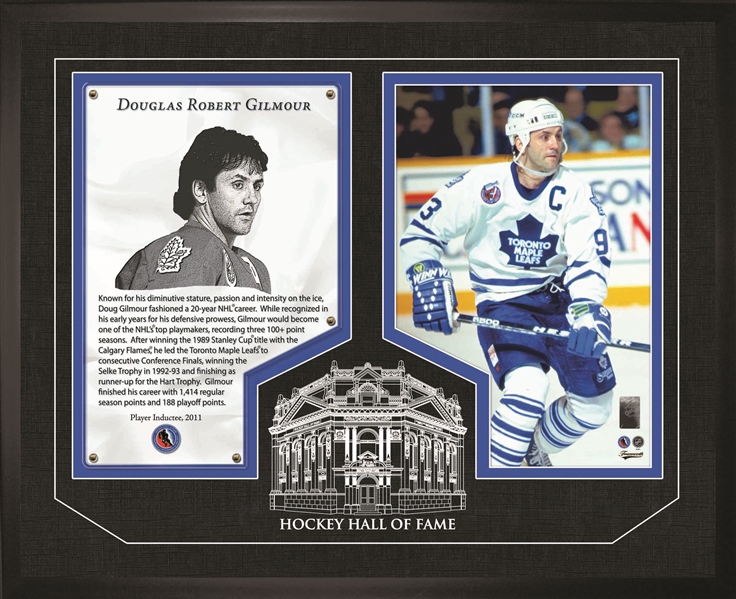 Doug Gilmour - Framed HHOF Glass Toronto Maple Leafs