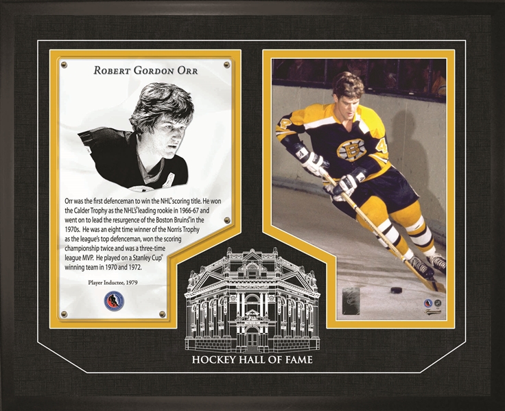 Bobby Orr - Framed HHOF Glass Boston Bruins