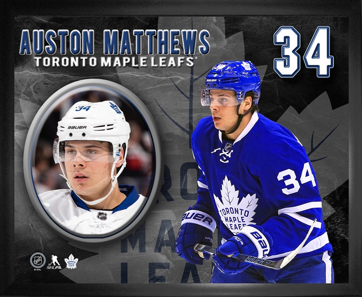Auston Matthews - Player Portrait Frame Maple Leafs