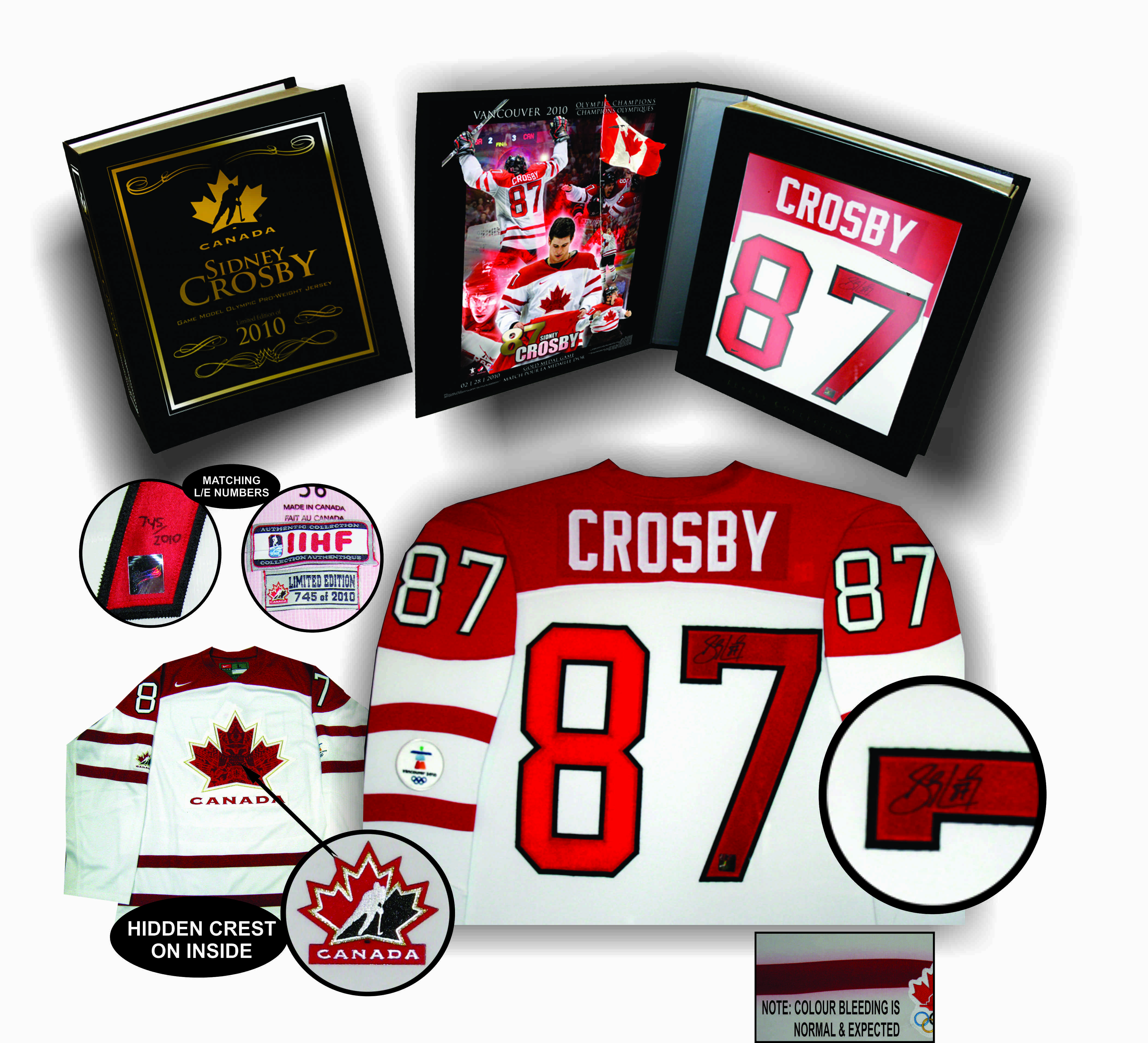 Sidney Crosby - Signed & Framed Jersey - Game Model Team Canada White 2010  Olympics - NHL Auctions