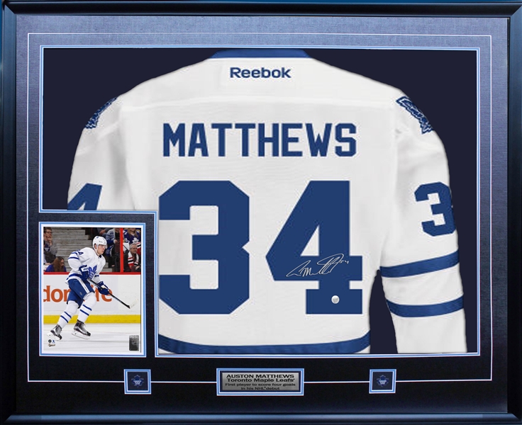 Auston Matthews - Signed & Framed Jersey Toronto Maple Leafs Replica White