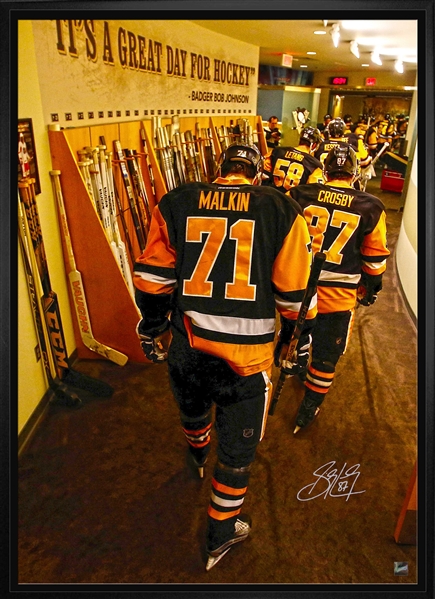 Sidney Crosby - Signed & Framed 20x29"" Hallway with Evgeni Malkin Canvas