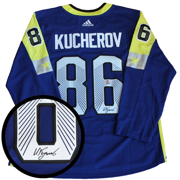 Nikita Kucherov Signed Jersey All-Star Pro Blue 2019 Atlantic Division Adidas