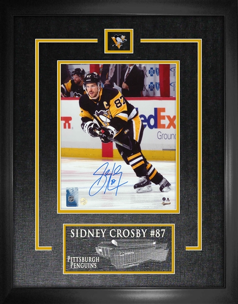 Sidney Crosby Signed 8x10" Etched Mat Penguins Skating Head Up